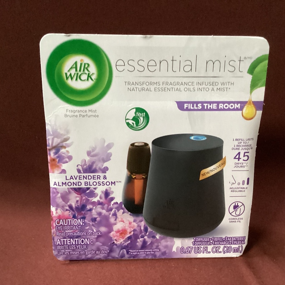 Airwick Essential Oil Mist Lavender and Almond Blossom NEW